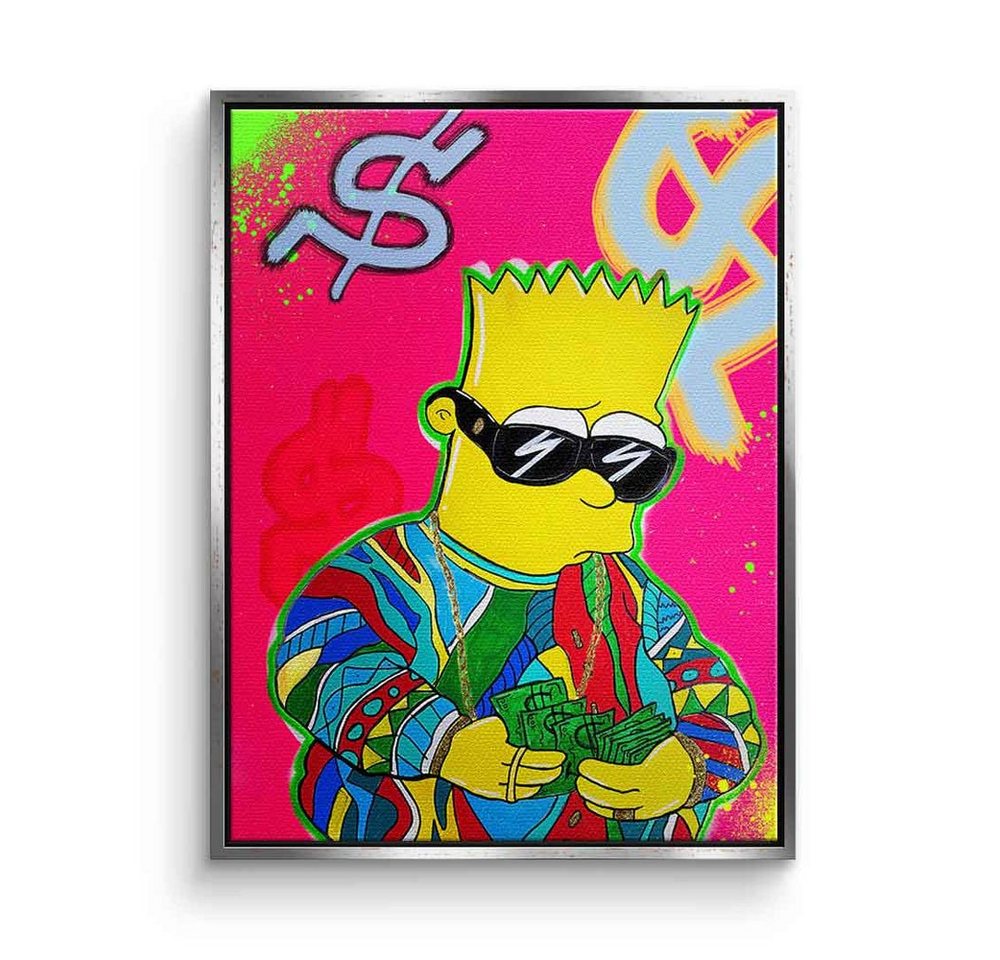 DOTCOMCANVAS® Leinwandbild Biggie Bart, Leinwandbild Biggie Bart Simpson The Notorious B.I.G. Comic Pop Art von DOTCOMCANVAS®