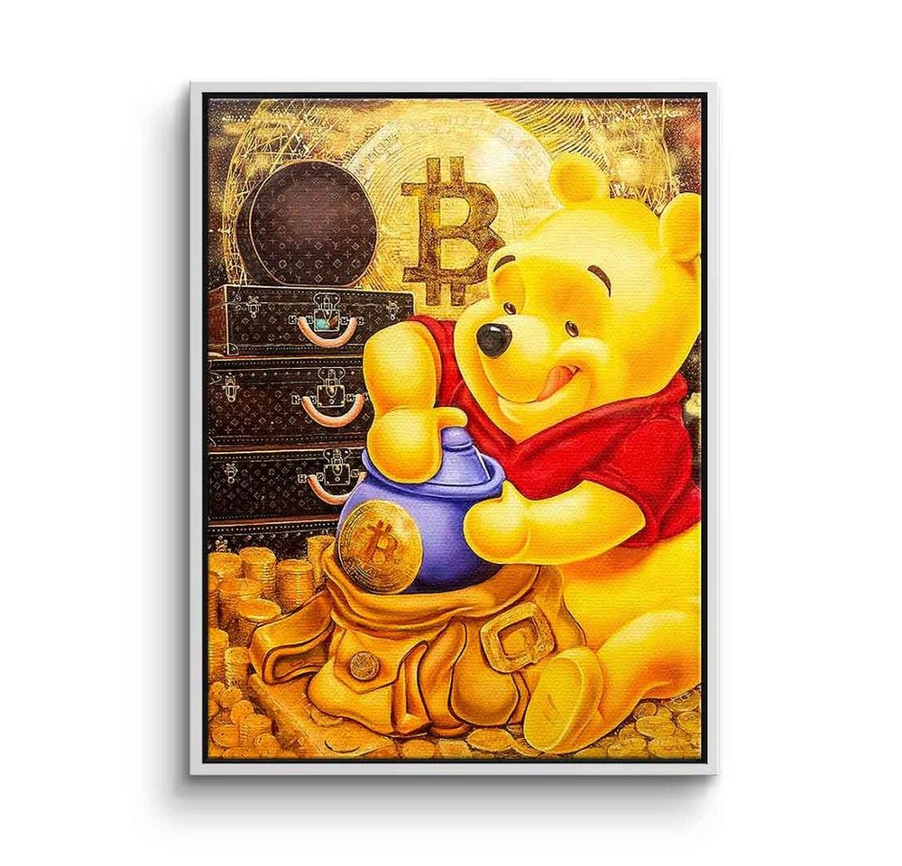 DOTCOMCANVAS® Leinwandbild Bitcoin Bear, Leinwandbild Bitcoin crypto Pu der Bär Winnie-the-Pooh Comic Pop Art von DOTCOMCANVAS®