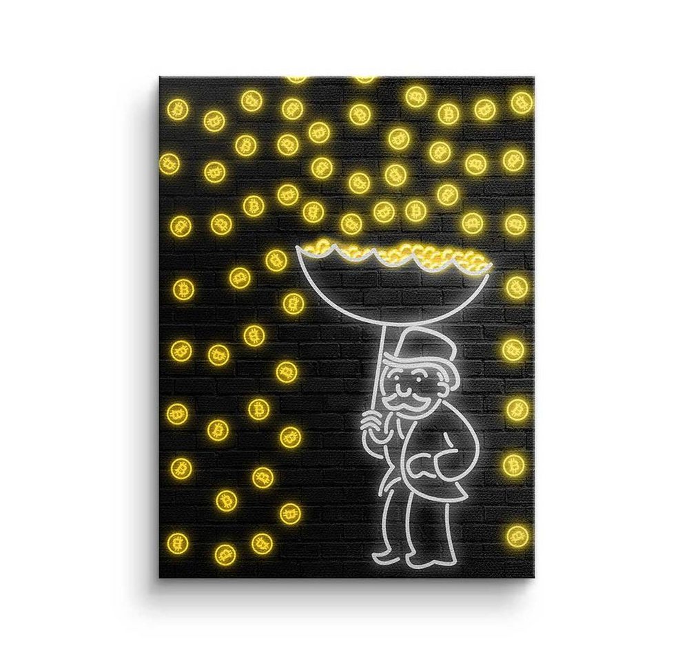 DOTCOMCANVAS® Leinwandbild Bitcoin Rain, Premium Leinwandbild - Crypto - Bitcoin Rain - Trading - Motivation von DOTCOMCANVAS®