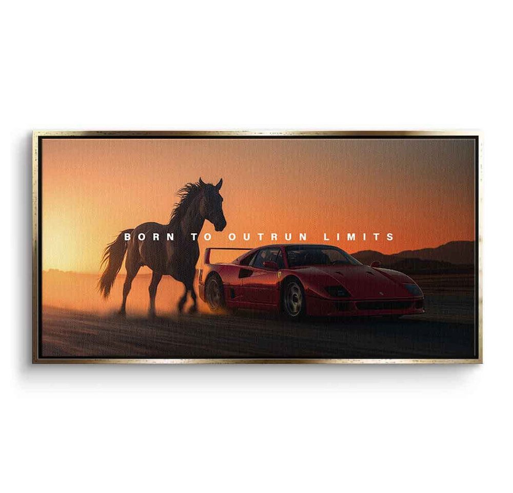 DOTCOMCANVAS® Leinwandbild Born to Outrun Limits (Ferrari), Leinwandbild Born to Outrun Limits (Ferrari) Wandbild Kunstdruck von DOTCOMCANVAS®