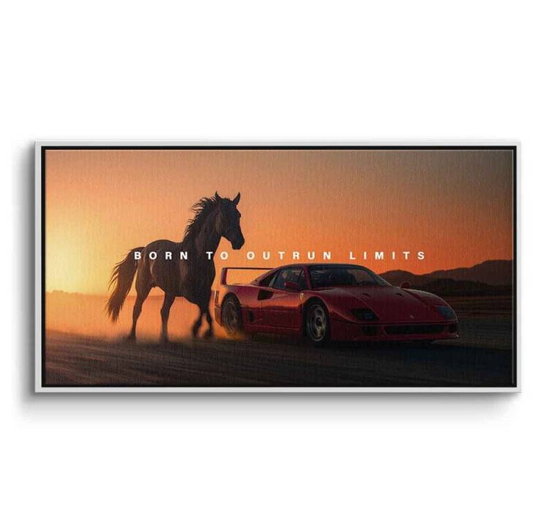 DOTCOMCANVAS® Leinwandbild Born to Outrun Limits (Ferrari), Leinwandbild Born to Outrun Limits (Ferrari) Wandbild Kunstdruck von DOTCOMCANVAS®