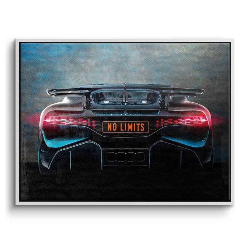 DOTCOMCANVAS® Leinwandbild Bugatti Backside, Leinwandbild Bugatti Backside Auto Kunstdruck Wandbild von DOTCOMCANVAS®