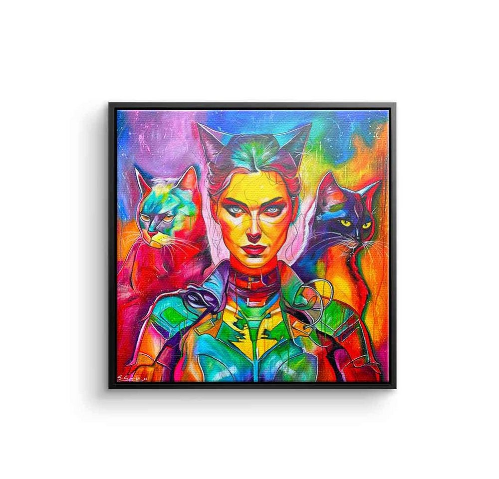 DOTCOMCANVAS® Leinwandbild Catwoman Reloaded, Leinwandbild Catwoman Reloaded Pop Art Porträt quadratisch von DOTCOMCANVAS®