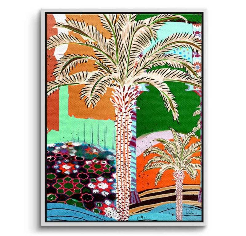 DOTCOMCANVAS® Leinwandbild Colorful Palm Tree, Leinwandbild Colorful Palm Tree Palme abstrakt bunt Wandbild von DOTCOMCANVAS®
