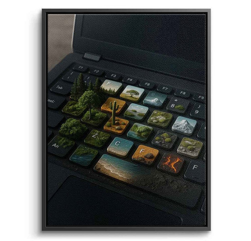 DOTCOMCANVAS® Leinwandbild Cyber Symbiose, Leinwandbild Cyber Symbiose Kunstdruck Wandbild von DOTCOMCANVAS®