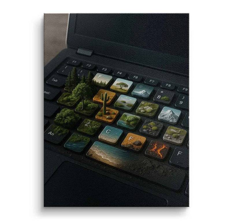 DOTCOMCANVAS® Leinwandbild Cyber Symbiose, Leinwandbild Cyber Symbiose Kunstdruck Wandbild von DOTCOMCANVAS®