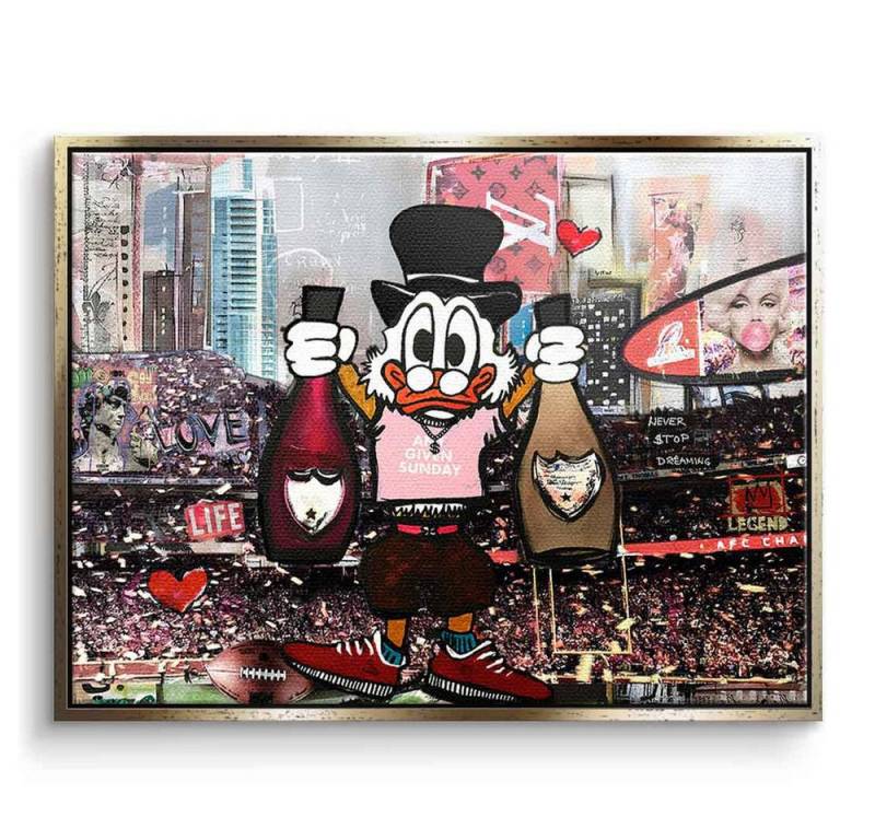 DOTCOMCANVAS® Leinwandbild Dagobert any given, Leinwandbild Dagobert Duck Scrooge McDuck any given Comic Wandbild von DOTCOMCANVAS®