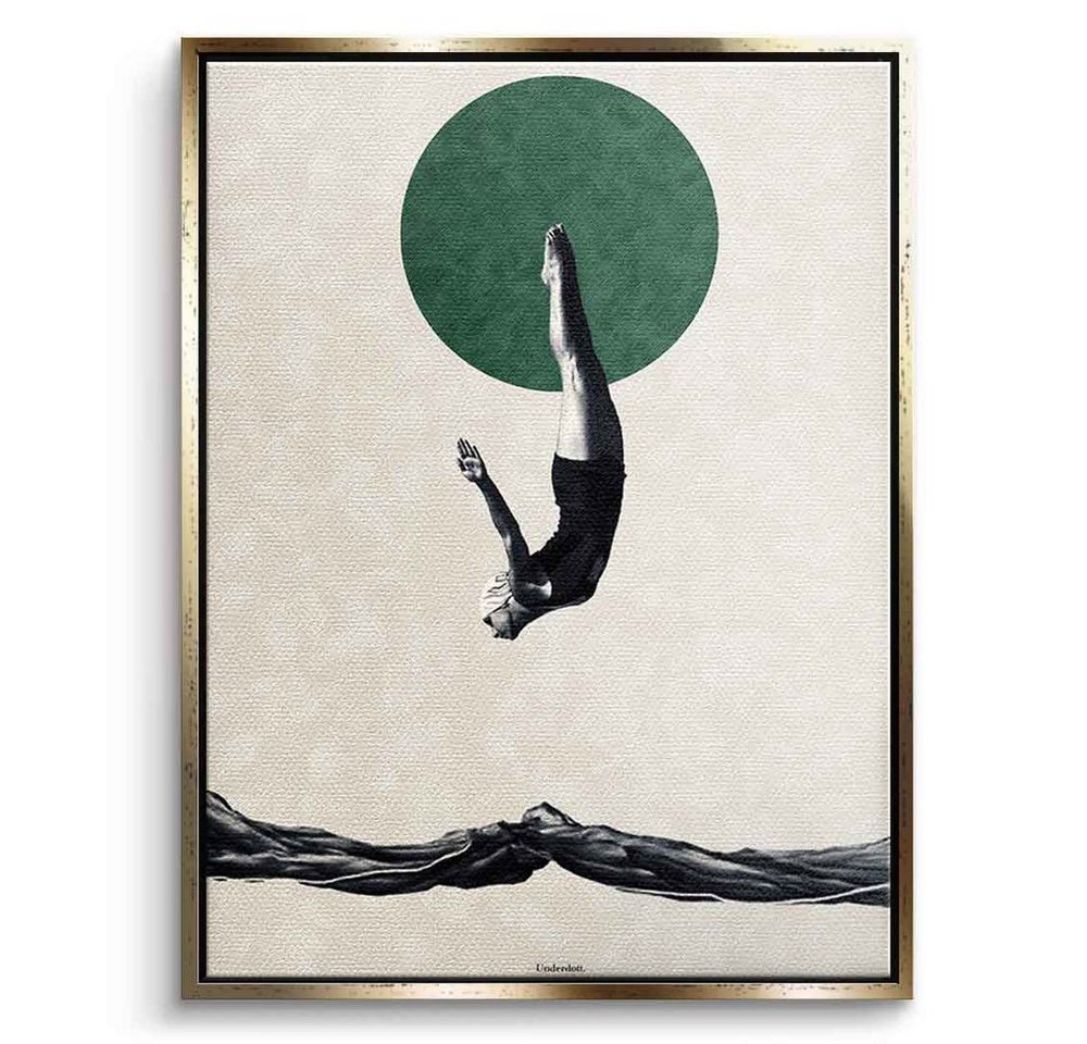 DOTCOMCANVAS® Leinwandbild Dive, Leinwandbild Dive beige abstrakt moderne Kunst Druck Wandbild von DOTCOMCANVAS®