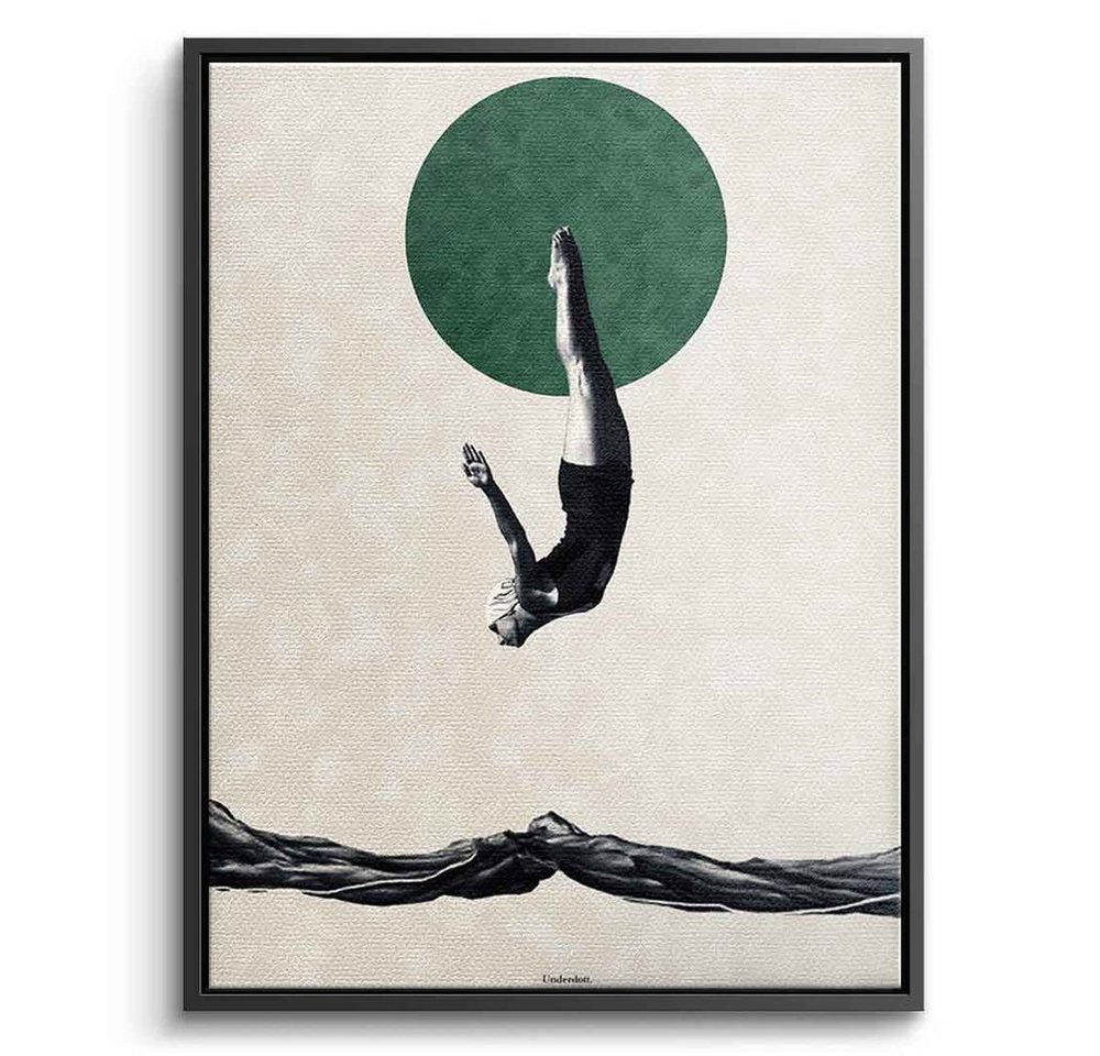 DOTCOMCANVAS® Leinwandbild Dive, Leinwandbild Dive beige abstrakt moderne Kunst Druck Wandbild von DOTCOMCANVAS®