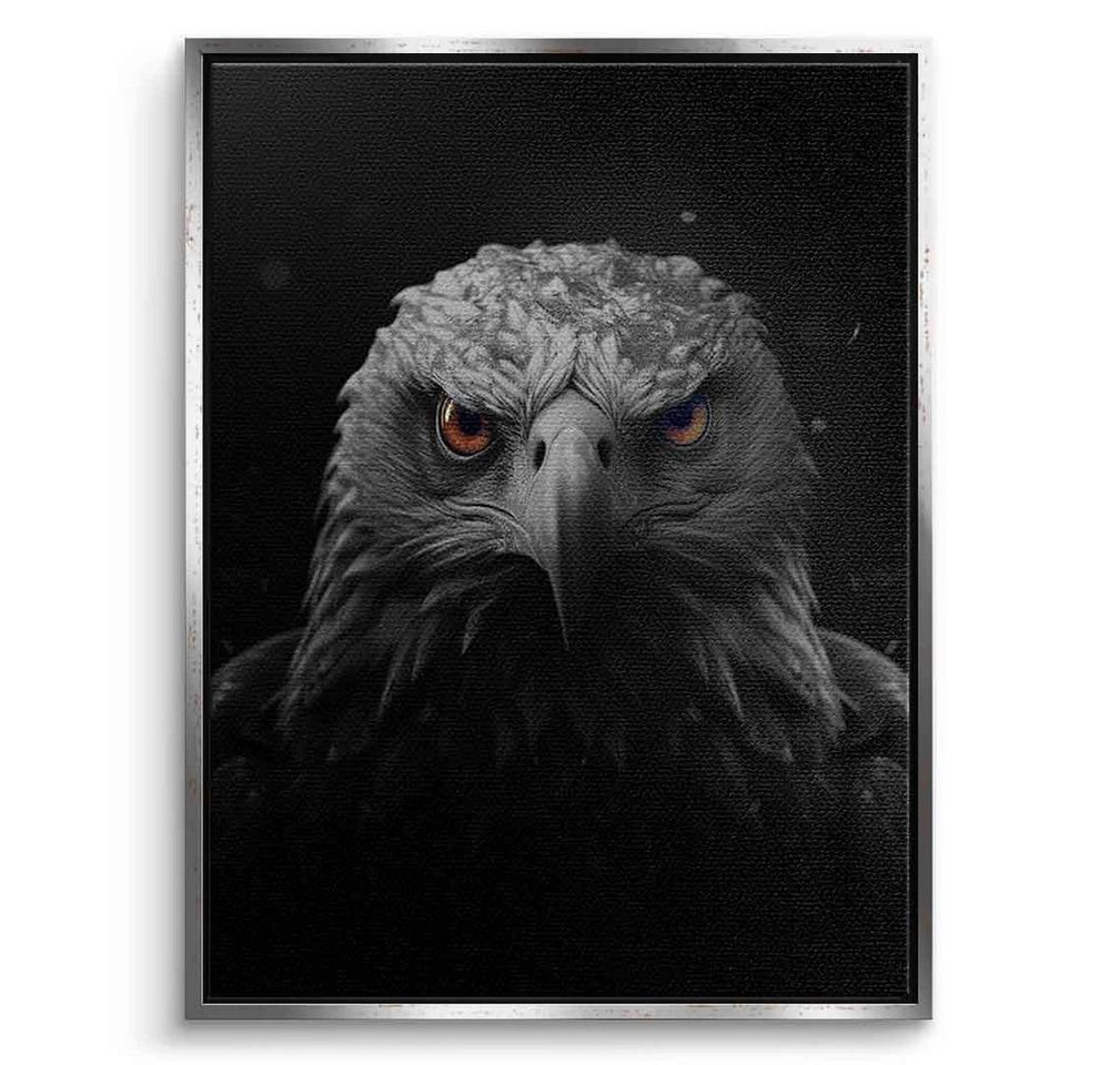 DOTCOMCANVAS® Leinwandbild Eagle, Leinwandbild Eagle Natur Tiere schwarz Kunstdruck Wandbild von DOTCOMCANVAS®