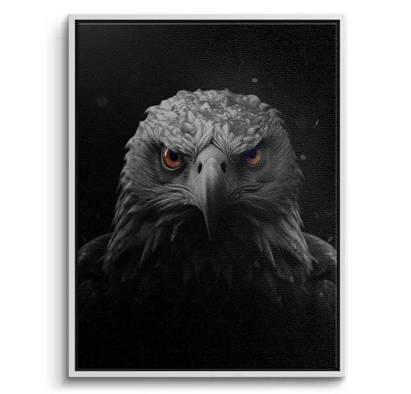 DOTCOMCANVAS® Leinwandbild Eagle, Leinwandbild Eagle Natur Tiere schwarz Kunstdruck Wandbild von DOTCOMCANVAS®