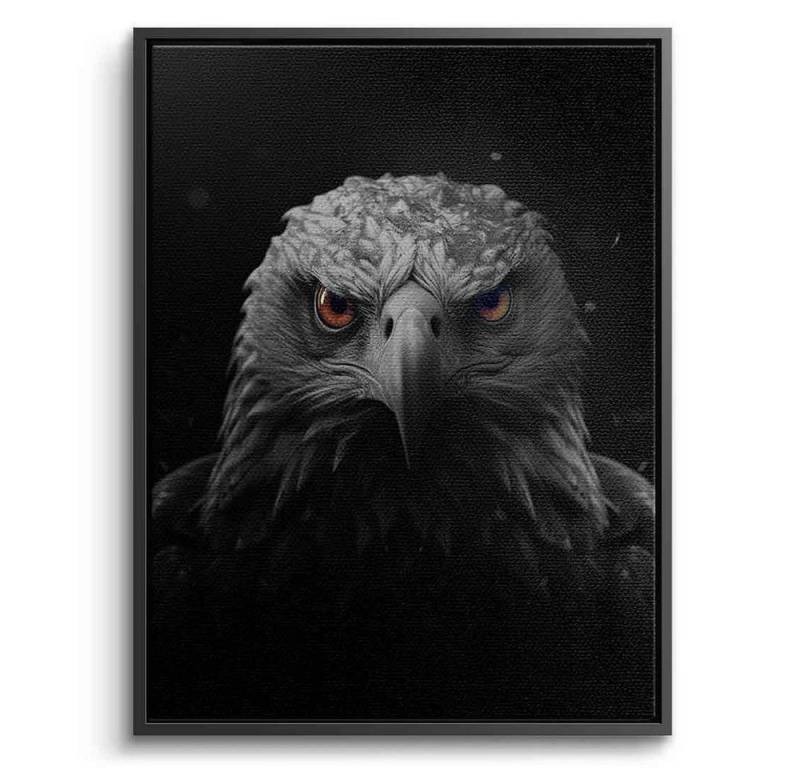 DOTCOMCANVAS® Leinwandbild Eagle, Leinwandbild Eagle Natur Tiere schwarz Kunstdruck Wandbild von DOTCOMCANVAS®
