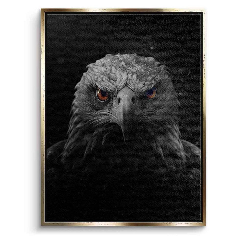 DOTCOMCANVAS® Leinwandbild Eagle, Leinwandbild Eagle Natur Tiere schwarz Kunstdruck Wandbild von DOTCOMCANVAS®