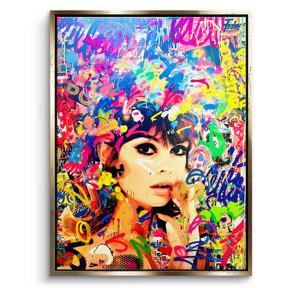 DOTCOMCANVAS® Leinwandbild FLOWER POWER, Leinwandbild FLOWER POWER Pop Art hochkant Portrait von DOTCOMCANVAS®