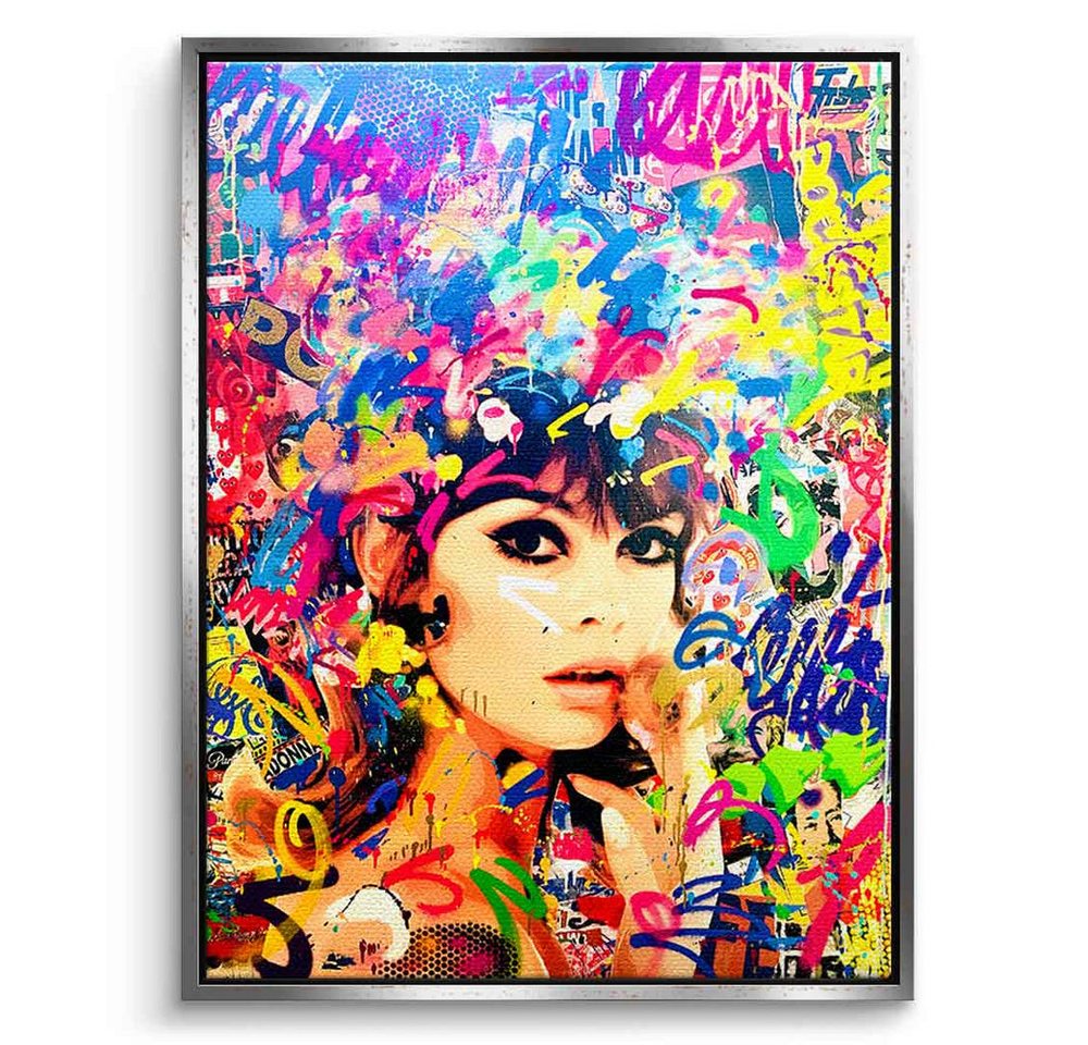 DOTCOMCANVAS® Leinwandbild FLOWER POWER, Leinwandbild FLOWER POWER Pop Art hochkant Portrait von DOTCOMCANVAS®