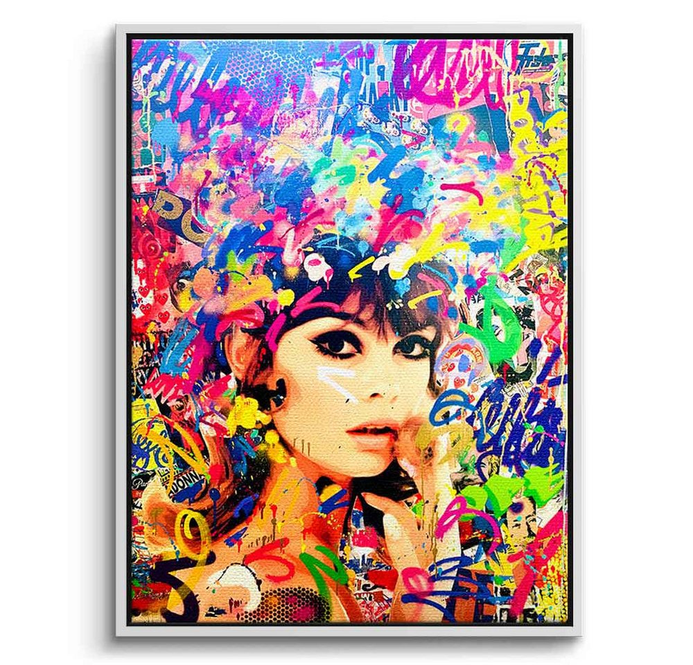 DOTCOMCANVAS® Leinwandbild FLOWER POWER, Leinwandbild FLOWER POWER Pop Art hochkant Portrait von DOTCOMCANVAS®