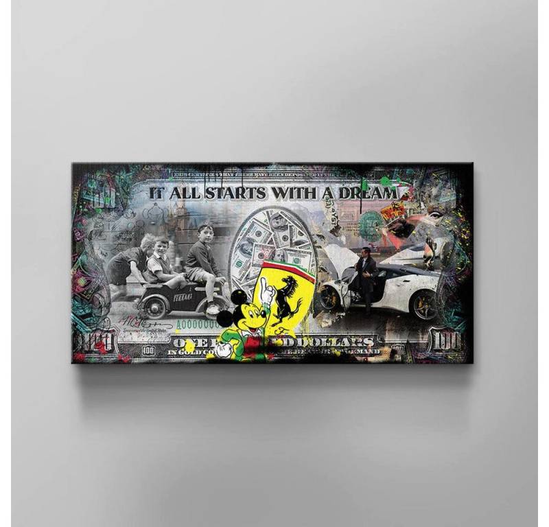 DOTCOMCANVAS® Leinwandbild Fast dream, Leinwandbild Fast dream Panorama Ferrari Motivationsbild von DOTCOMCANVAS®