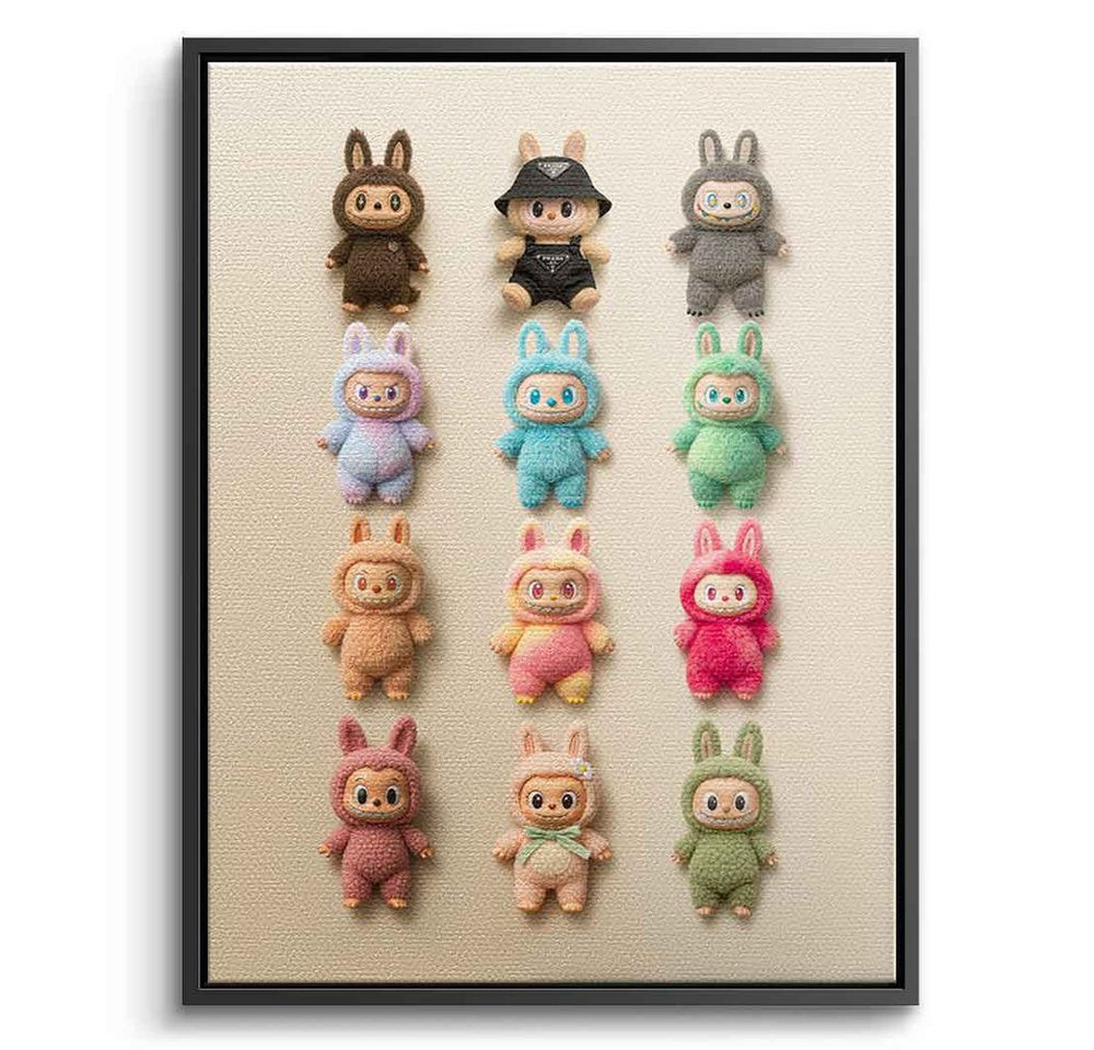 DOTCOMCANVAS® Leinwandbild Flat Labubu Collection, Leinwandbild Flat Labubu Collection Kunstdruck Wandbild von DOTCOMCANVAS®