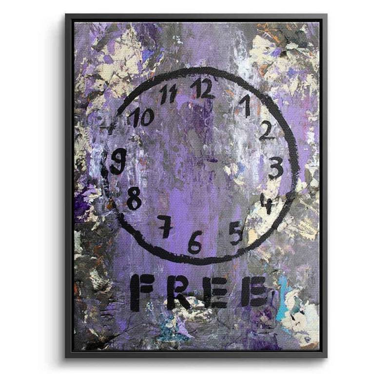 DOTCOMCANVAS® Leinwandbild Freedom, Leinwandbild Freedom abstrakt uhr clock Kunstdruck Wandbild von DOTCOMCANVAS®