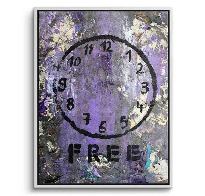 DOTCOMCANVAS® Leinwandbild Freedom, Leinwandbild Freedom abstrakt uhr clock Kunstdruck Wandbild von DOTCOMCANVAS®