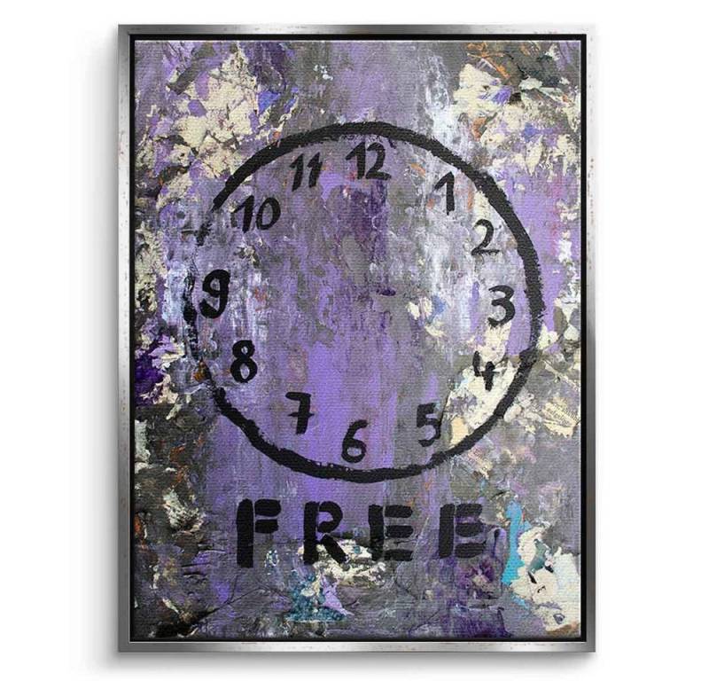 DOTCOMCANVAS® Leinwandbild Freedom, Leinwandbild Freedom abstrakt uhr clock Kunstdruck Wandbild von DOTCOMCANVAS®