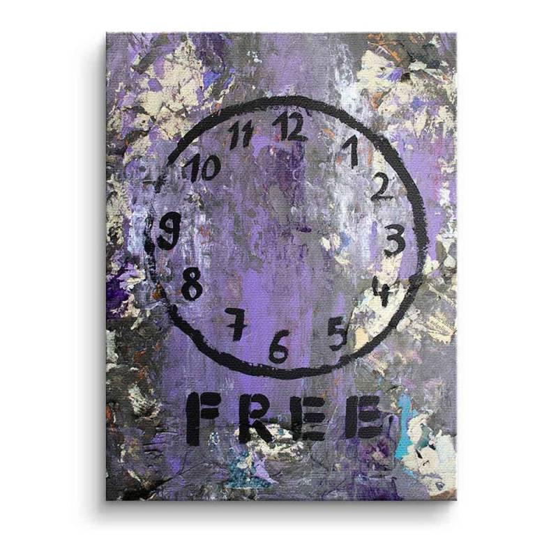 DOTCOMCANVAS® Leinwandbild Freedom, Leinwandbild Freedom abstrakt uhr clock Kunstdruck Wandbild von DOTCOMCANVAS®