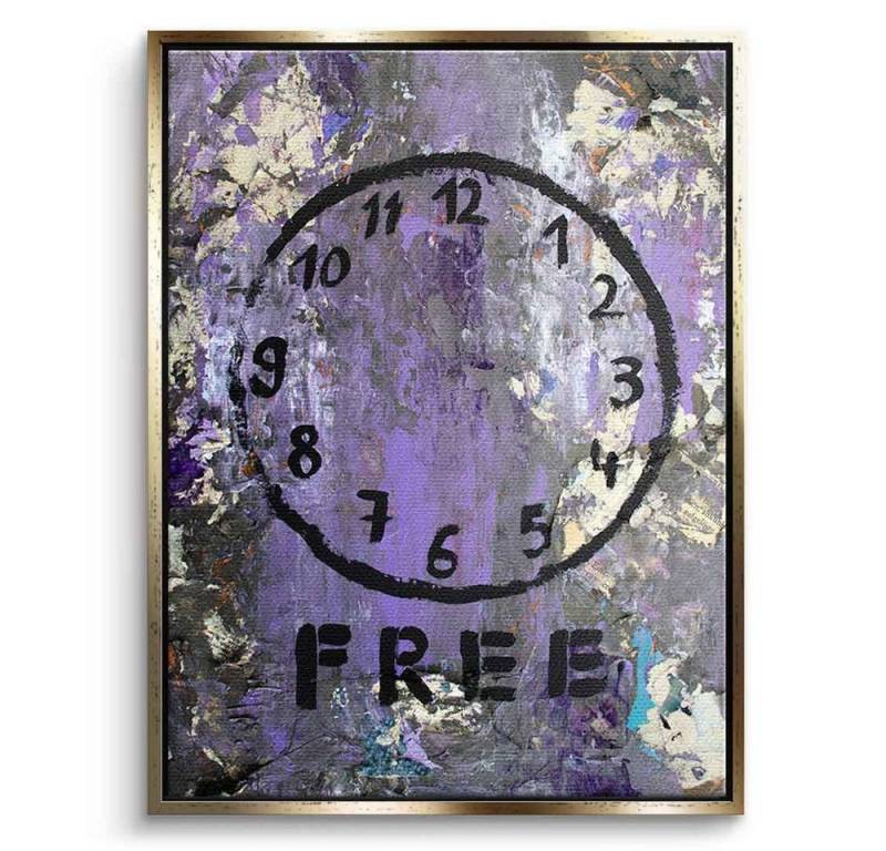 DOTCOMCANVAS® Leinwandbild Freedom, Leinwandbild Freedom abstrakt uhr clock Kunstdruck Wandbild von DOTCOMCANVAS®