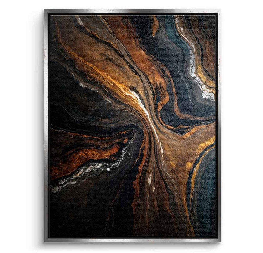 DOTCOMCANVAS® Leinwandbild Golden Tones In Dark Stone, Poster ghosts in the wind abstrakt Kunstdruck Wandbild von DOTCOMCANVAS®