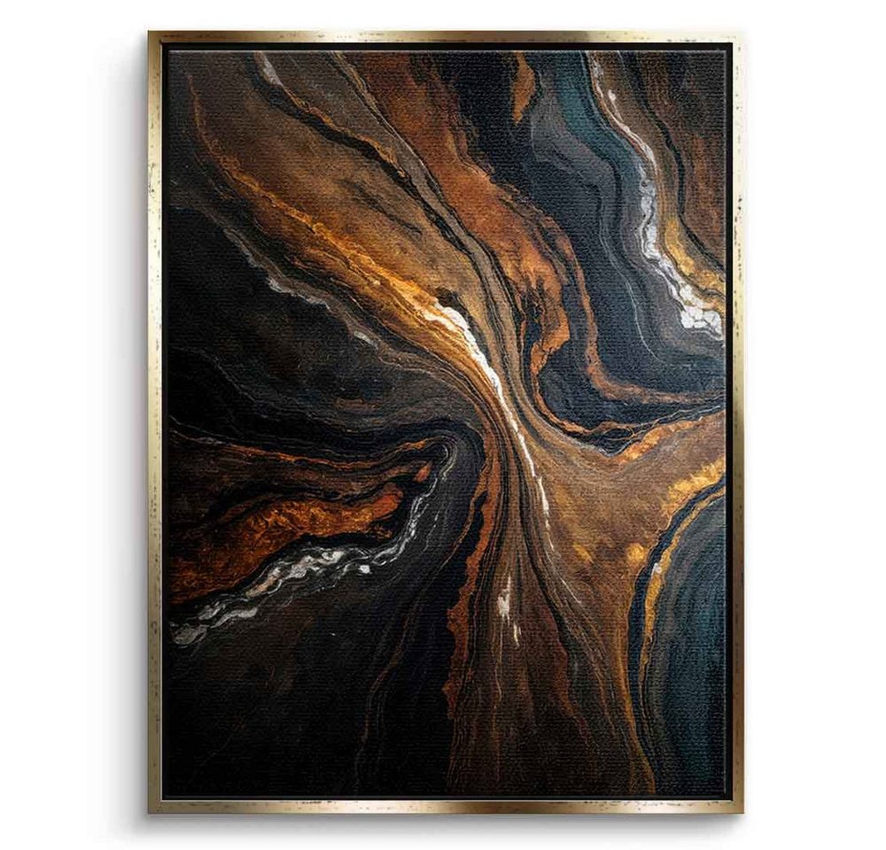 DOTCOMCANVAS® Leinwandbild Golden Tones In Dark Stone, Poster ghosts in the wind abstrakt Kunstdruck Wandbild von DOTCOMCANVAS®