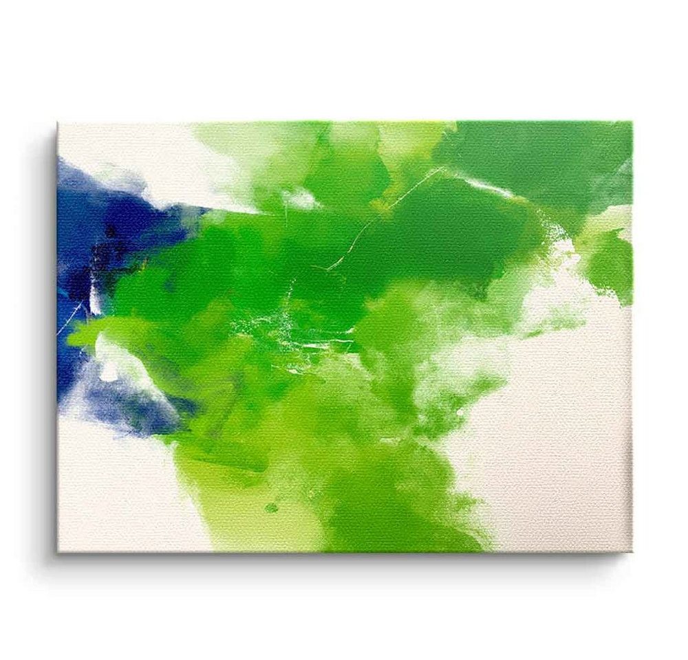 DOTCOMCANVAS® Leinwandbild Green, Leinwandbild Green weiß grün moderne abstrakte Kunst Druck Wandbild von DOTCOMCANVAS®