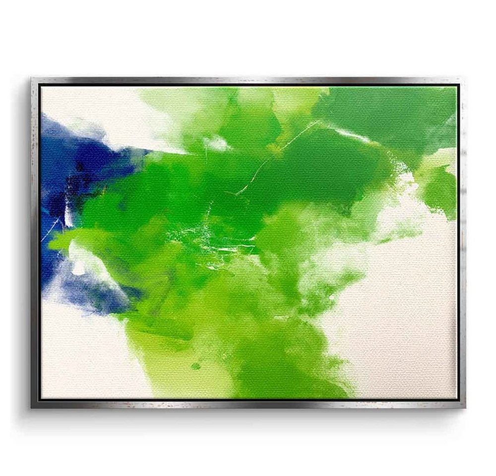 DOTCOMCANVAS® Leinwandbild Green, Leinwandbild Green weiß grün moderne abstrakte Kunst Druck Wandbild von DOTCOMCANVAS®