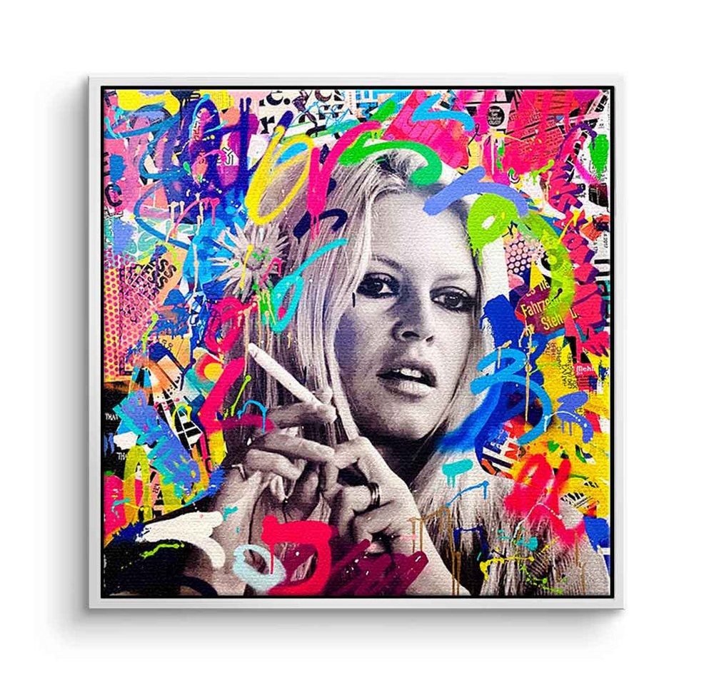 DOTCOMCANVAS® Leinwandbild ICONIC BB, Leinwandbild ICONIC BB Brigitte Bardot Pop Art Portrait Wandbild von DOTCOMCANVAS®