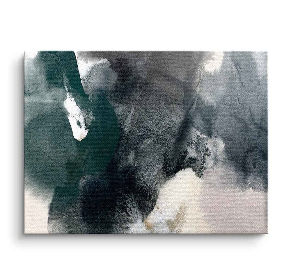 DOTCOMCANVAS® Leinwandbild Initial, Leinwandbild beige grün moderne abstrakte Kunst Druck Wandbild von DOTCOMCANVAS®