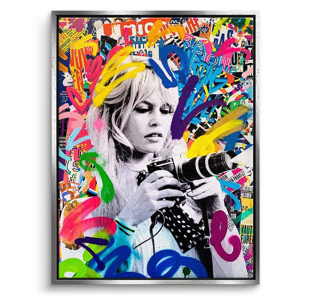 DOTCOMCANVAS® Leinwandbild JUST A PICTURE, Leinwandbild JUST A PICTURE Brigitte Bardot Pop Art Portrait Wandbild von DOTCOMCANVAS®