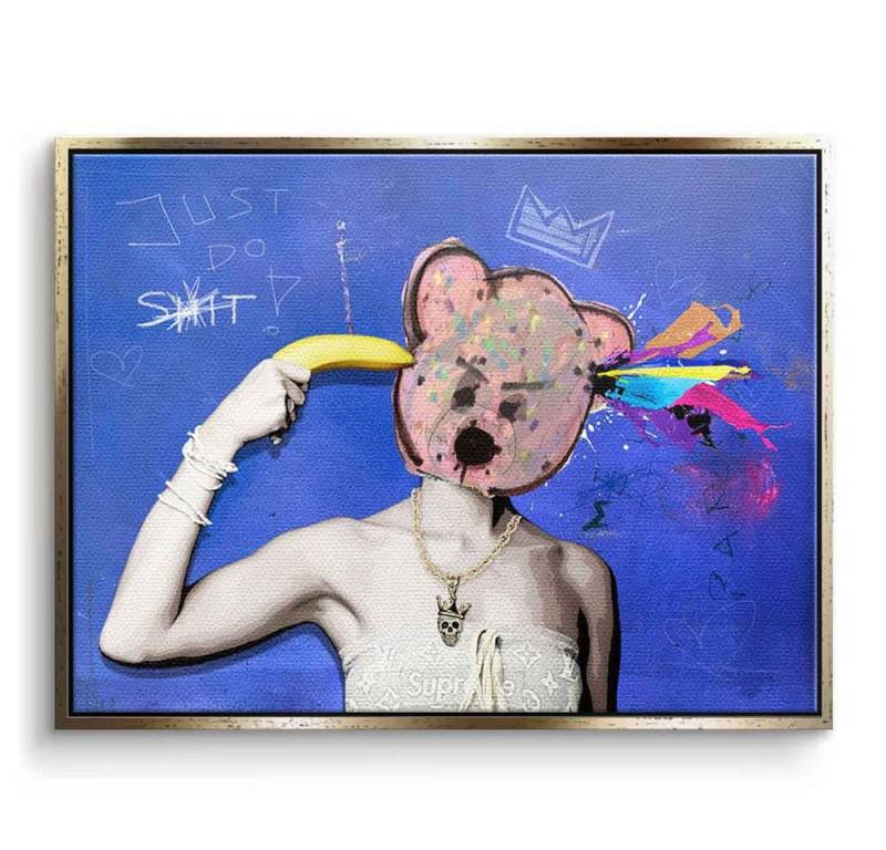 DOTCOMCANVAS® Leinwandbild Just Do Shit v2, Leinwandbild Just Do Shit v2 Pop Art Portrait Wandbild Kunstdruck von DOTCOMCANVAS®