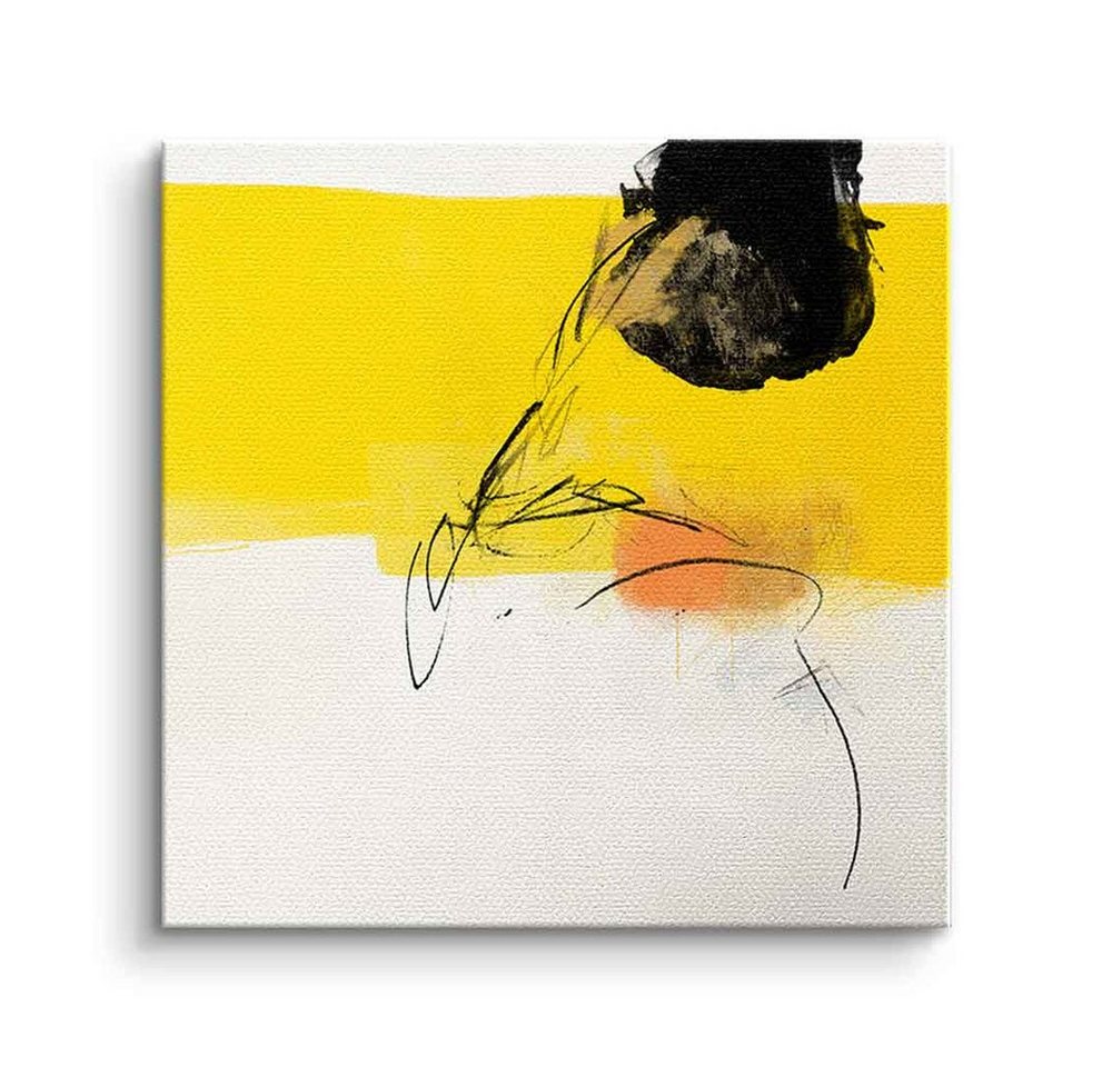 DOTCOMCANVAS® Leinwandbild Kafka's Twilight Walk, Leinwandbild weiß gelb orange moderne abstrakte Kunst Druck Wandbild von DOTCOMCANVAS®