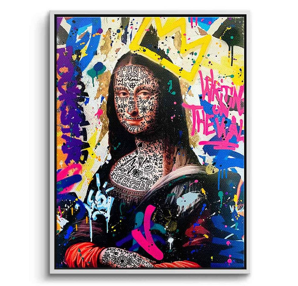 DOTCOMCANVAS® Leinwandbild MONA BANG, Leinwandbild Mona Lisa Pop Art Portrait Wandbild hochkant von DOTCOMCANVAS®