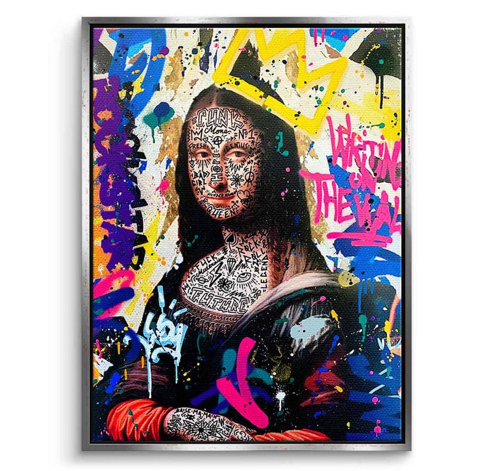 DOTCOMCANVAS® Leinwandbild MONA BANG, Leinwandbild Mona Lisa Pop Art Portrait Wandbild hochkant von DOTCOMCANVAS®