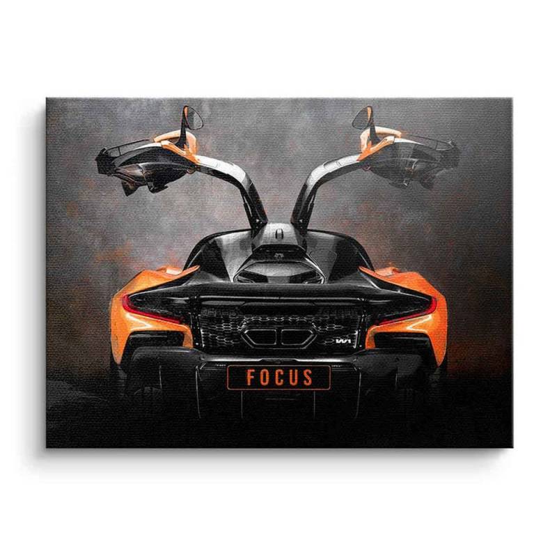 DOTCOMCANVAS® Leinwandbild Mclaren Backside, Leinwandbild Mclaren Backside Auto Kunstdruck Wandbild von DOTCOMCANVAS®