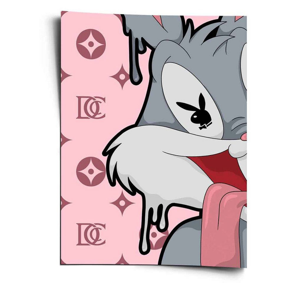 DOTCOMCANVAS® Leinwandbild Melting Bunny Leinwandbild - Amazon, Wandbild motivation inspiration Chaos braun grün schwarz gelb Creati von DOTCOMCANVAS®