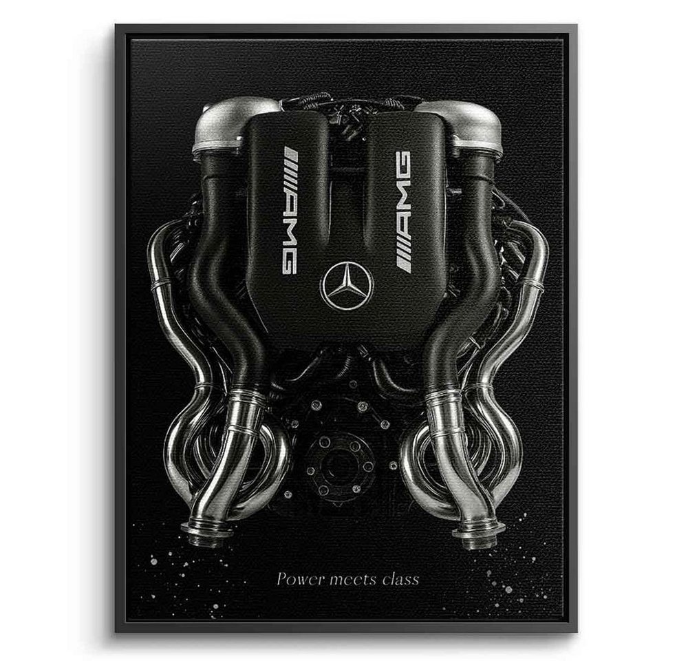 DOTCOMCANVAS® Leinwandbild Mercedes V8 Engine, Leinwandbild Mercedes V8 engine Wandbild Kunstdruck von DOTCOMCANVAS®