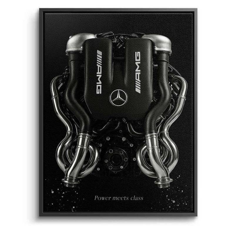 DOTCOMCANVAS® Leinwandbild Mercedes V8 Engine, Leinwandbild Mercedes V8 engine Wandbild Kunstdruck von DOTCOMCANVAS®