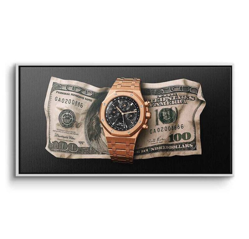 DOTCOMCANVAS® Leinwandbild Money Buys Time, Leinwandbild Money Buys Time Wandbild Kunstdruck von DOTCOMCANVAS®