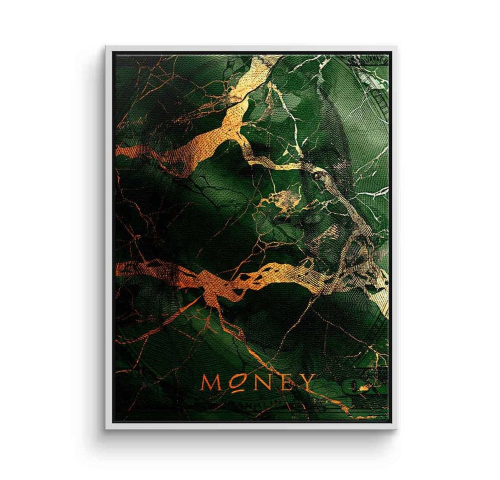 DOTCOMCANVAS® Leinwandbild Money & Gold, Leinwandbild Money & Gold grün gold Geld Luxus Lifestyle Geldschein von DOTCOMCANVAS®