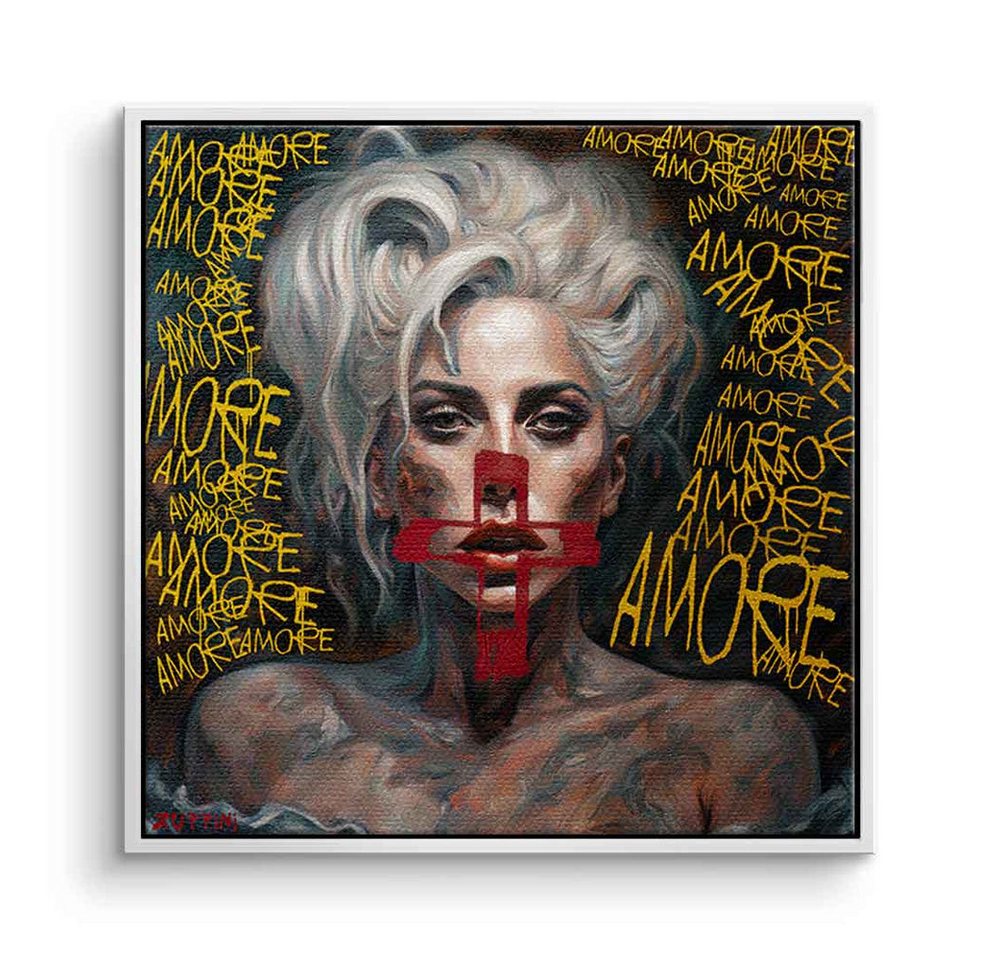 DOTCOMCANVAS® Leinwandbild More Amore, Leinwandbild More Amore Lady Gaga Portrait Wandbild von DOTCOMCANVAS®
