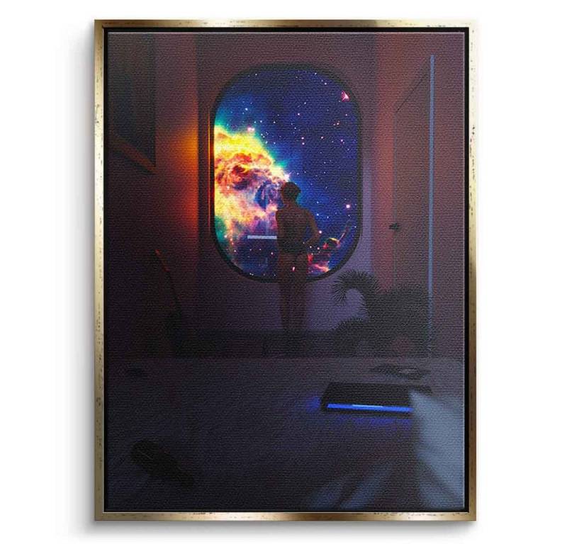 DOTCOMCANVAS® Leinwandbild Overspace, Leinwandbild Overspace KI AI generiert digitale Kunst Wandbild von DOTCOMCANVAS®