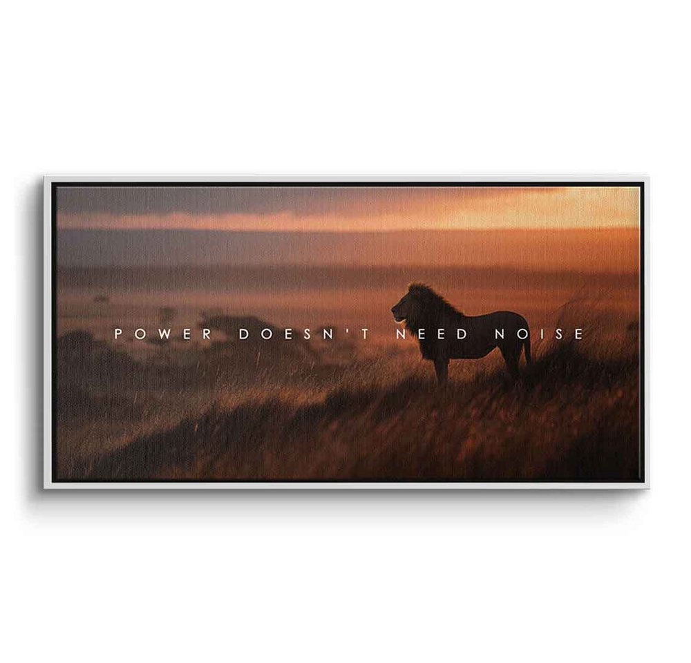DOTCOMCANVAS® Leinwandbild Power Doesn't Need Noise, Leinwandbild Power Doesn't Need Noise Kunstdruck Wandbild von DOTCOMCANVAS®