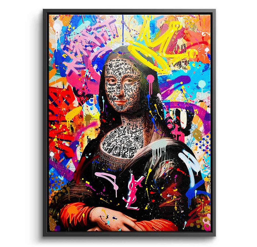 DOTCOMCANVAS® Leinwandbild QUEEN MONA, Leinwandbild Mona Lisa Portrait Pop Art Wandbild Kunstdruck von DOTCOMCANVAS®