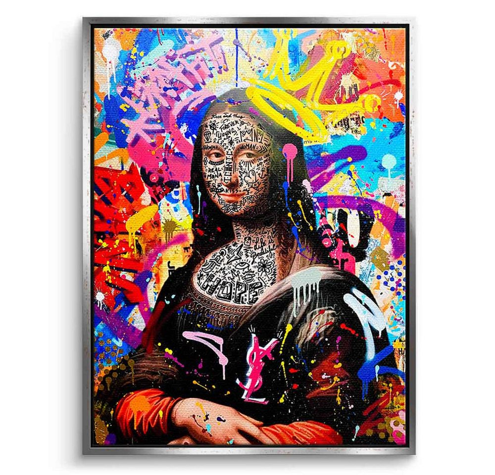 DOTCOMCANVAS® Leinwandbild QUEEN MONA, Leinwandbild Mona Lisa Portrait Pop Art Wandbild Kunstdruck von DOTCOMCANVAS®