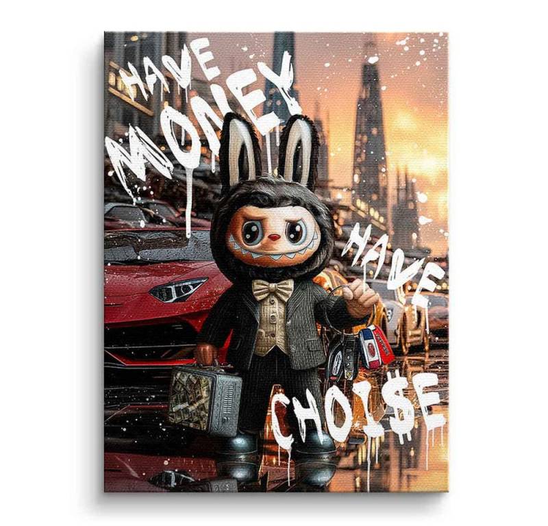 DOTCOMCANVAS® Leinwandbild Rich Labubu, Leinwandbild Rich Labubu Kunstdruck Wandbild von DOTCOMCANVAS®